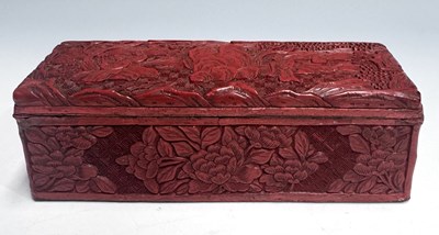 Lot 344 - An early 20th century Chinese carved red...