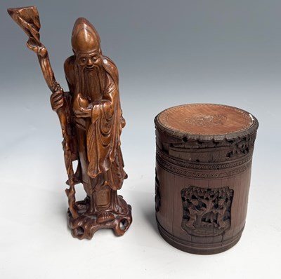 Lot 270 - A late 19th/early 20th century Chinese carved...