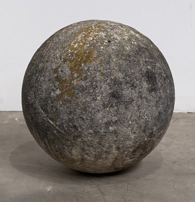 Lot 832 - An antique garden carved stone ball...