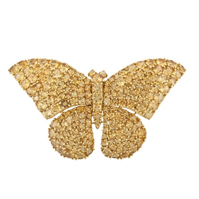 Lot 52 - Alopa, a large citrine butterfly brooch