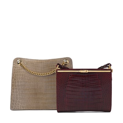 Lot 591 - Two vintage crocodile handbags.