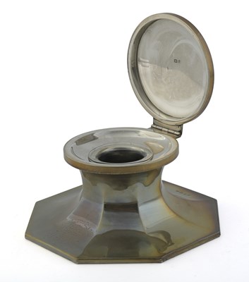 Lot 258 - A George V silver capstan inkwell, by A & J...
