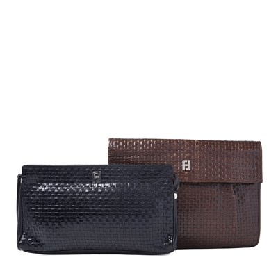 Lot 400 - Fendi, two woven leather clutch bags.