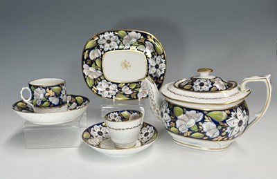 Lot 97 - An English porcelain teapot and stand, coffee...