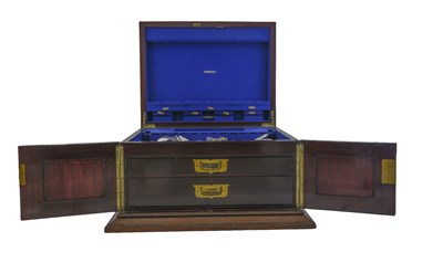Lot 6 - An Edwardian mahogany inlaid canteen,...