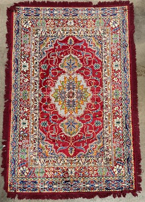 Lot 700 - A contemporary machine-made silk carpet/rug,...