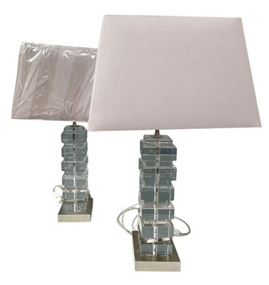 Lot 312 - A pair of C.G. Manhattan side table lamps,...
