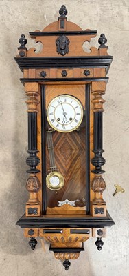 Lot 767 - A German, Vienna regulator wall clock, an...
