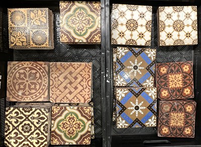 Lot 88 - A collection of antique English encaustic...