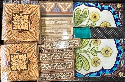 Lot 86 - A collection of antique English pottery tiles,...
