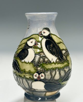 Lot 164 - Paul Hilditch for Moorcroft, a Puffin vase of...