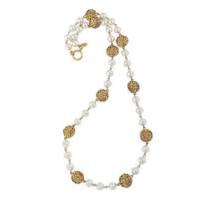 Lot 344 - Chanel, a 1990s faux pearl necklace.