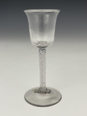 Lot 231 - A mixed twist wine glass, circa 1760, the...