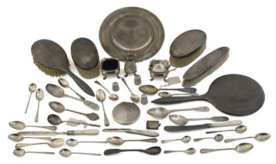 Lot 267 - A mixed group of silver and white metal items,...