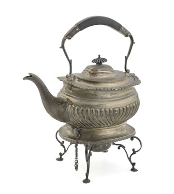 Lot 319 - An Edwardian silver kettle on stand, by George...