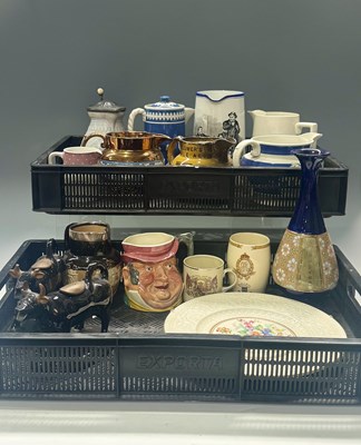 Lot 26 - A Doulton Lambeth stoneware jug with applied...