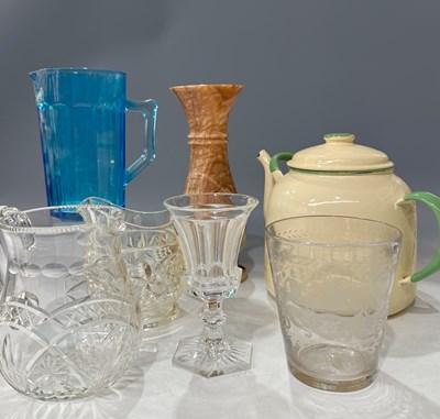 Lot 67 - A collection of cut and etched glass vessels...