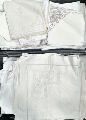 Lot 52 - A collection of white table linen to include:...
