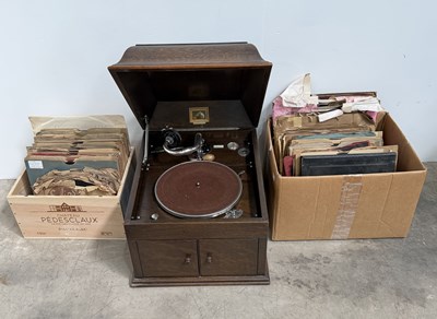 Lot 92 - A 'His Master's Voice' wind-up tabletop...