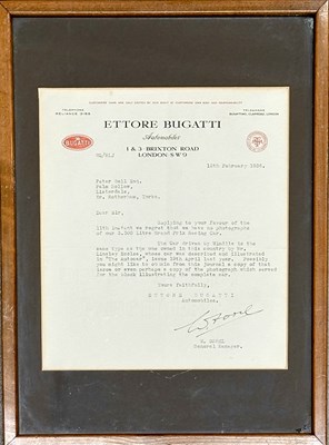 Lot 642 - A framed letter dated 1936 from 'Ettore...