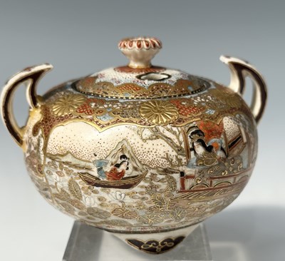 Lot 197 - A Japanese Satuma lidded Koro/incense burner,...