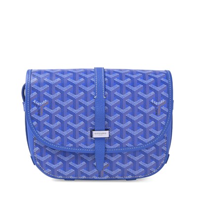Lot 407 - Goyard, a blue Belvedere II PM messenger bag.