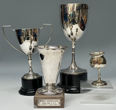 Lot 317 - Four 20th century silver-plated trophies and...