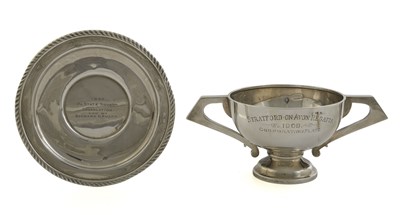 Lot 190 - An Edwardian silver two-handle trophy cup, by...