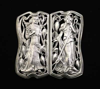 Lot 175 - An Edwardian cast silver belt buckle, by...