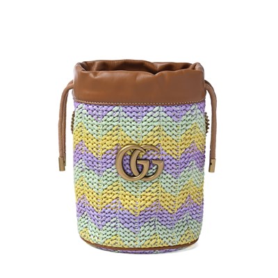 Lot 429 - Gucci, a mini Marmont woven bucket bag.