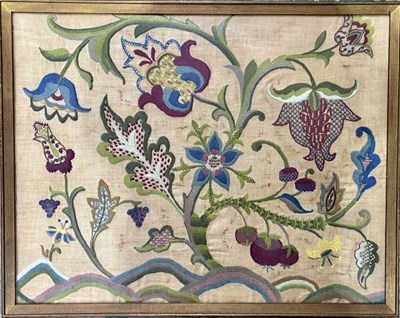 Lot 411 - A Jacobean revival Arts & Crafts polychrome...