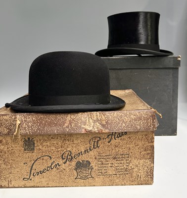 Lot 336 - A Lincoln Bennett top hat and bowler approx...