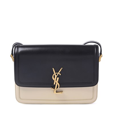 Lot 557 - Saint Laurent, a two-tone Solferino handbag.