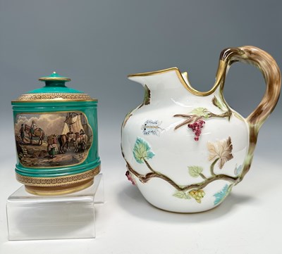 Lot 204 - A mid-19th-century Prattware tobacco pot and...