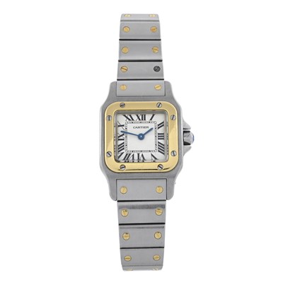 Lot 206 - Cartier, a bi-metal Santos Galbée bracelet watch