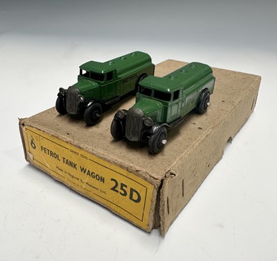 Lot 294 - Two Dinky 25D trucks (petrol tankers), both in...
