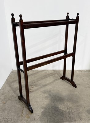 Lot 745 - A late 19th century mahogany towel rail with...