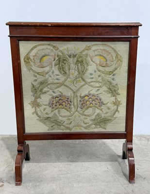 Lot 743 - An embroidered Arts & Crafts fire screen with...