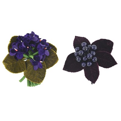 Lot 348 - Chanel, two vintage velvet corsage brooches.