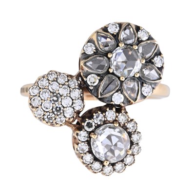Lot 51 - Selim Mouzannar, an 18ct gold rose-cut and single-cut diamond Beirut Rosace ring