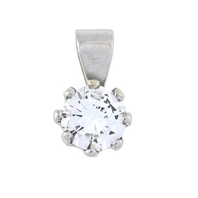 Lot 183 - A brilliant-cut diamond single stone pendant