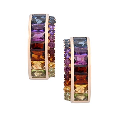 Lot 56 - Bellarri, a pair of multi-gem Eternal Love earrings