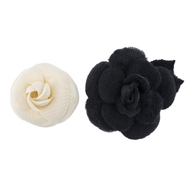 Lot 350 - Chanel, two vintage Camellia flower brooches.