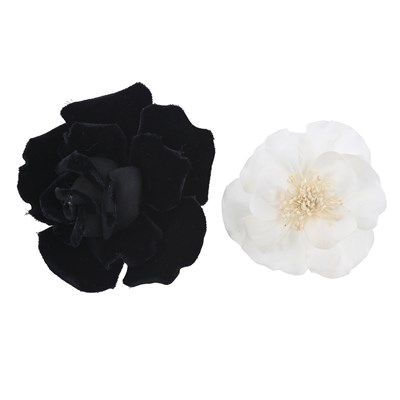 Lot 355 - Chanel, two vintage Camellia brooches.