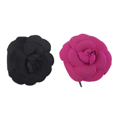 Lot 354 - Chanel, two vintage Camellia flower brooches.