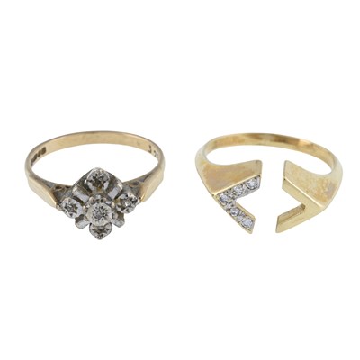 Lot 516 - Two single-cut diamond rings