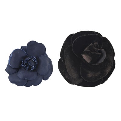 Lot 356 - Chanel, two vintage Camellia Flower brooches.