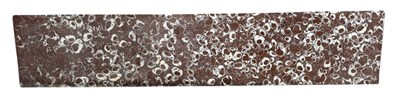 Lot 697 - A Rojo marble slab of rectangular form,...
