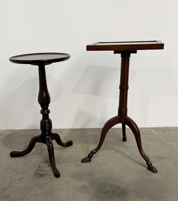 Lot 759 - Two small late 19th century tripod tables, one...