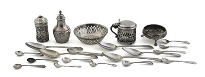 Lot 233 - A group of hallmarked silver and plated wares,...